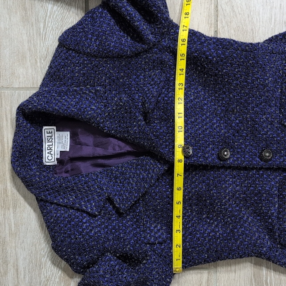 Carlisle Women's Tweed Navy Blazer Jacket  | Vintage Tweed Suit Blazer Jacket - Picture 13 of 13